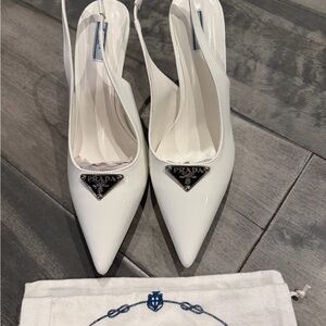 Prada White pointed Heels (NEW)
